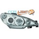 Čirá optika Peugeot 206 02-07 CCFL, chrom