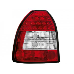 Zadní čirá světla Honda Civic 96-00 3dv. – LED, červená/krystal