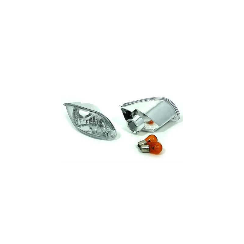 Přední čiré blikače Ford Focus MK1 98-01 – chrom