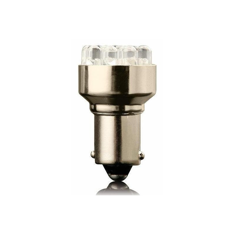 LED žárovka G18 BA15S 12V 5W 12LED - červená