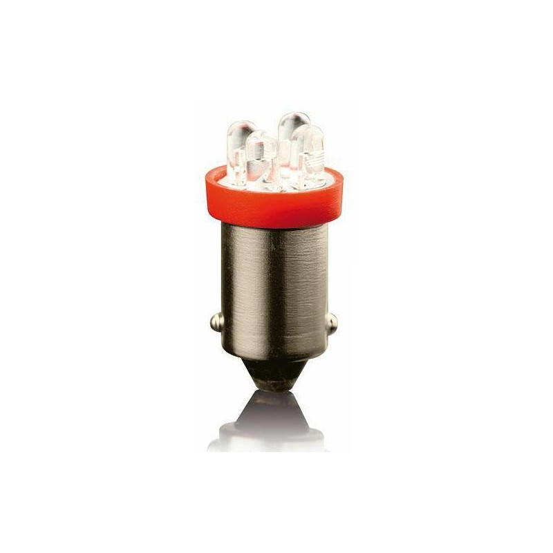 LED žárovka BA9S 12V 4W 4LED – červená