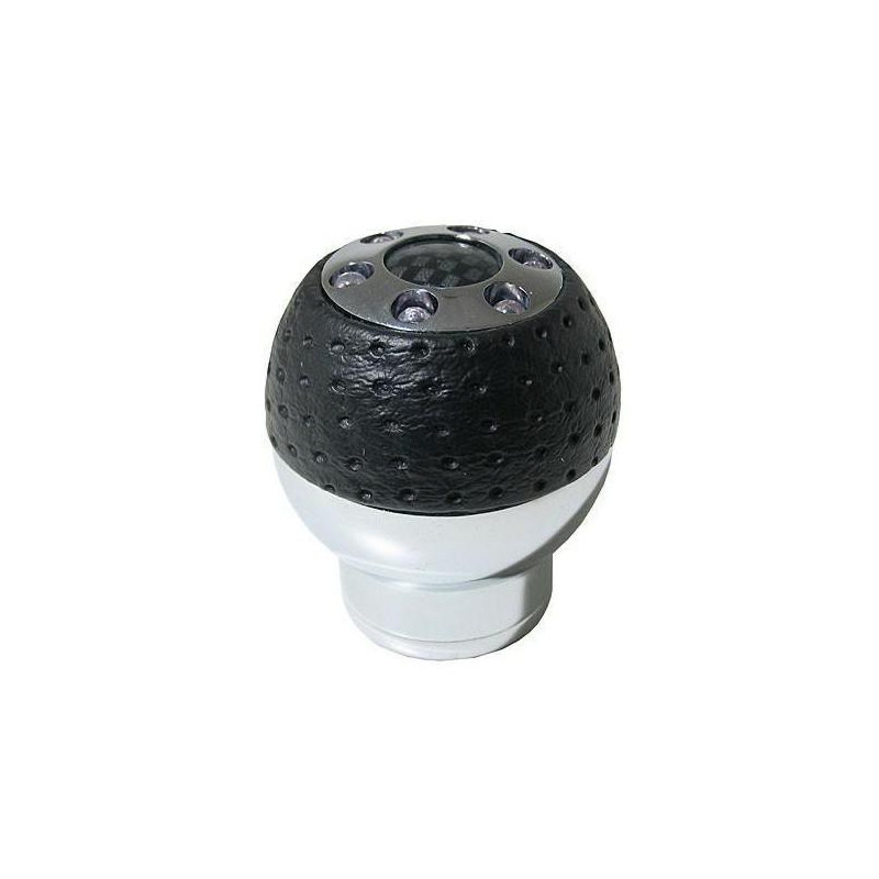 Hlavice řadicí páky 6 LED – černá/chrom
