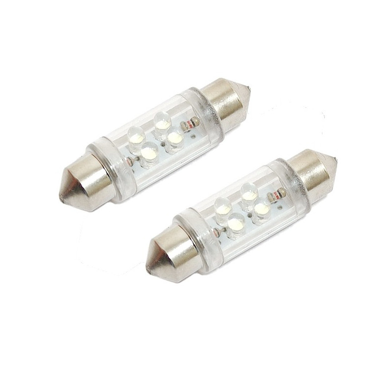 Žárovka 4LED 12V  suf.11X39 SV8.5  červená  2ks