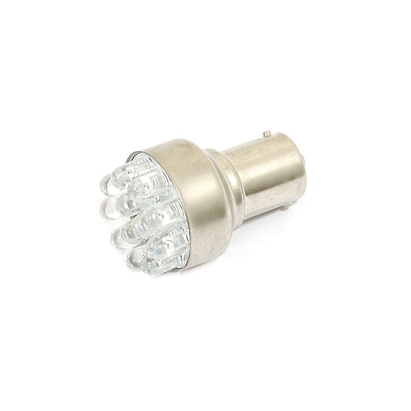 Žárovka 12LED 12V Ba15s červená
