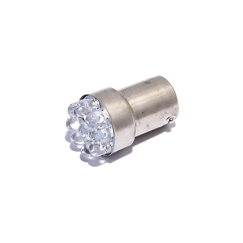 Žárovka 9LED 12V  Ba15s červená úzká