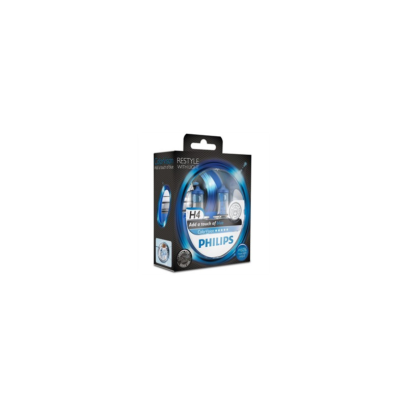 Autožárovky Philips H4 Color Vision modré 12V 60/55W
