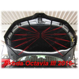 Škoda Octavia 3 5E (2016+) potah kapoty CARBON černý