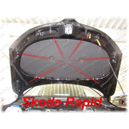 Škoda Rapid (12-17) potah kapoty CARBON černý