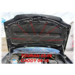 VW Touran (03-06) potah kapoty CARBON černý