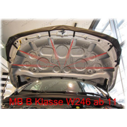 Mercedes Benz W246 B (11-17) potah kapoty CARBON černý