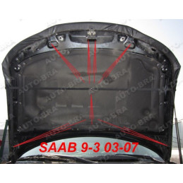 SAAB 9-3 I (02-07) potah kapoty CARBON černý