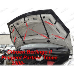 Peugeot Partner Tepee (2018+) potah kapoty CARBON černý